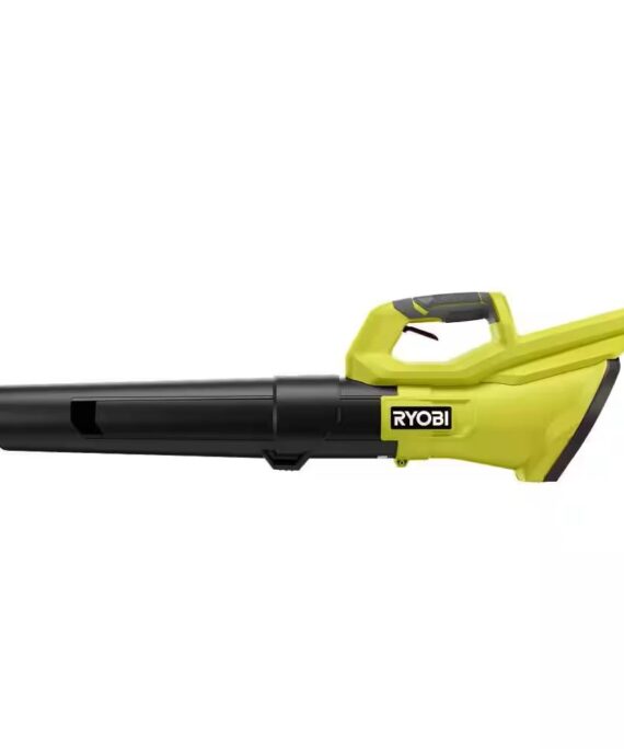 RYOBI 40-Volt Lithium-Ion Cordless Variable-Speed 120 MPH 550 CFM Leaf Blower (Tool-Only); Battery and Charger Not Included, Green, RY40LB01B