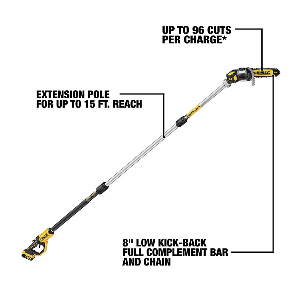 DEWALT 20V MAX* XR® Brushless Cordless Pole Saw (Tool Only-Battery & Charger not included) (DCPS620B) - Image 3