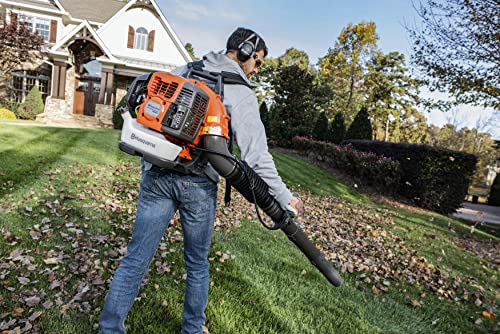 Husqvarna 360BT Gas Leaf Blower, 65.6-cc 3.81-HP 2-Cycle Backpack Leaf Blower with 890-CFM, 232-MPH, 30-N Powerful Clearing Performance and Load-Reducing Harness, Gifts for Men - Image 3