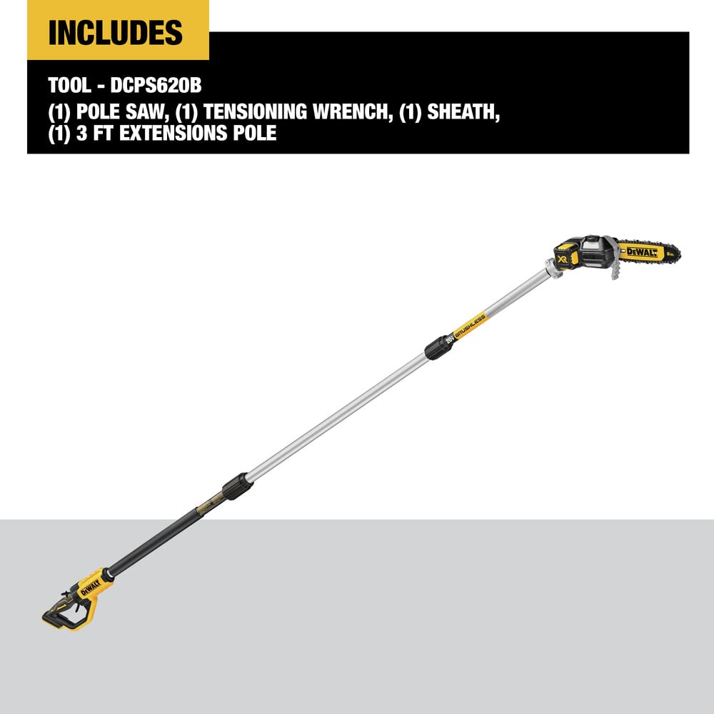 DEWALT 20V MAX* XR® Brushless Cordless Pole Saw (Tool Only-Battery & Charger not included) (DCPS620B) - Image 8