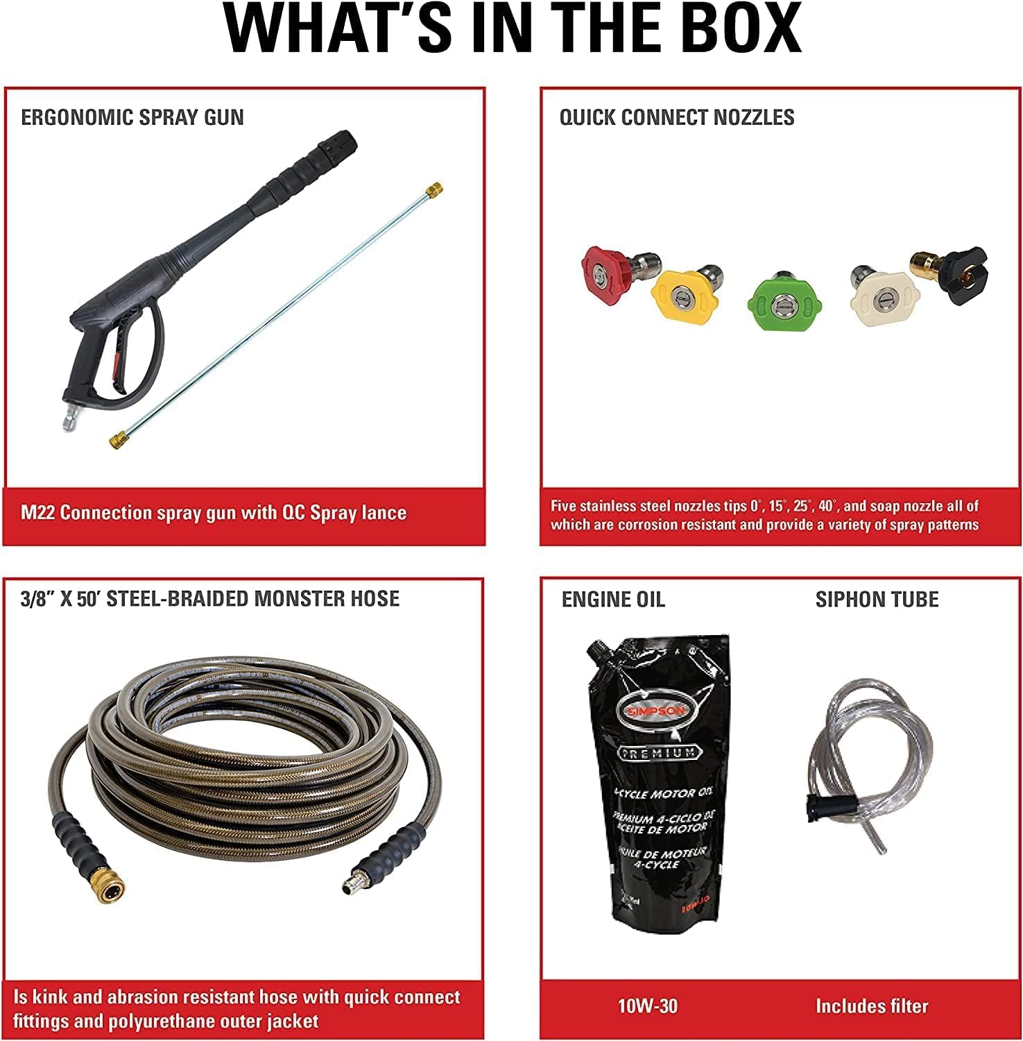 Simpson 4400 PSI Gas Pressure Washer, 4.0 GPM Commercial Power Washer, Cold Water, 50' Hose, PowerShot, 49-State Compliant (PS60843) - Image 11