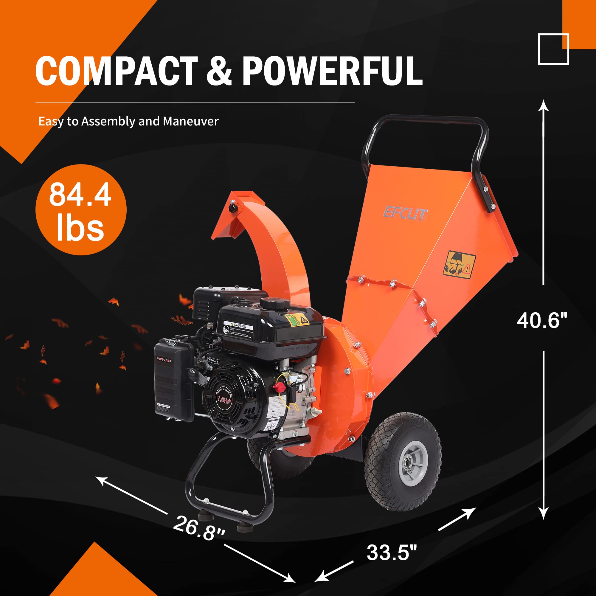 EFCUT C30 LITE Wood Chipper Shredder Mulcher Heavy Duty 7 HP 212cc Gas Powered 3 Inch Max Capacity 1-Year Warranty After Product Registration - Image 6