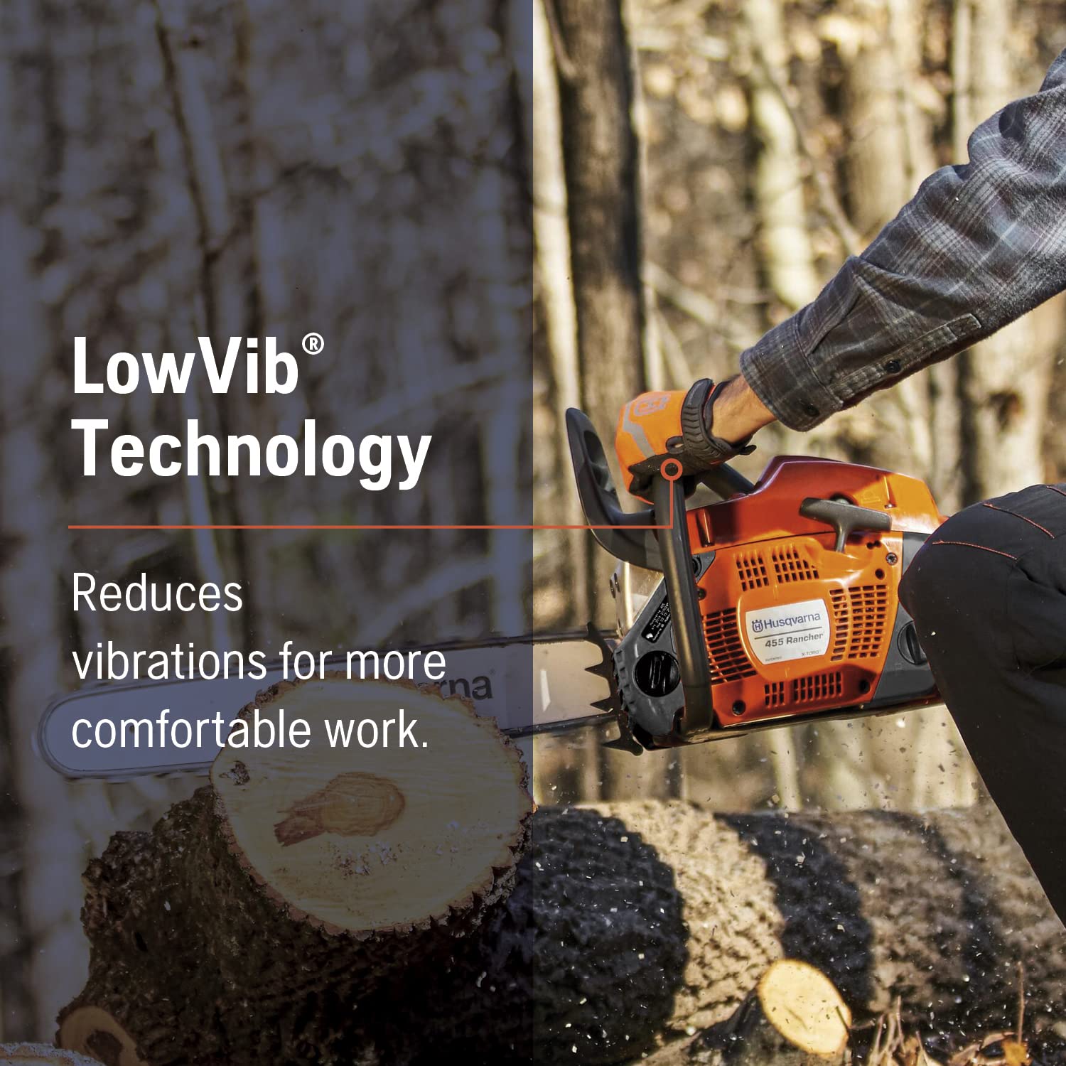 Husqvarna 455 Rancher Gas Chainsaw, 55-cc 3.5-HP, 2-Cycle X-Torq Engine, 20 Inch Chainsaw with Automatic Oiler, For Wood Cutting, Tree Trimming and Land Clearing - Image 6