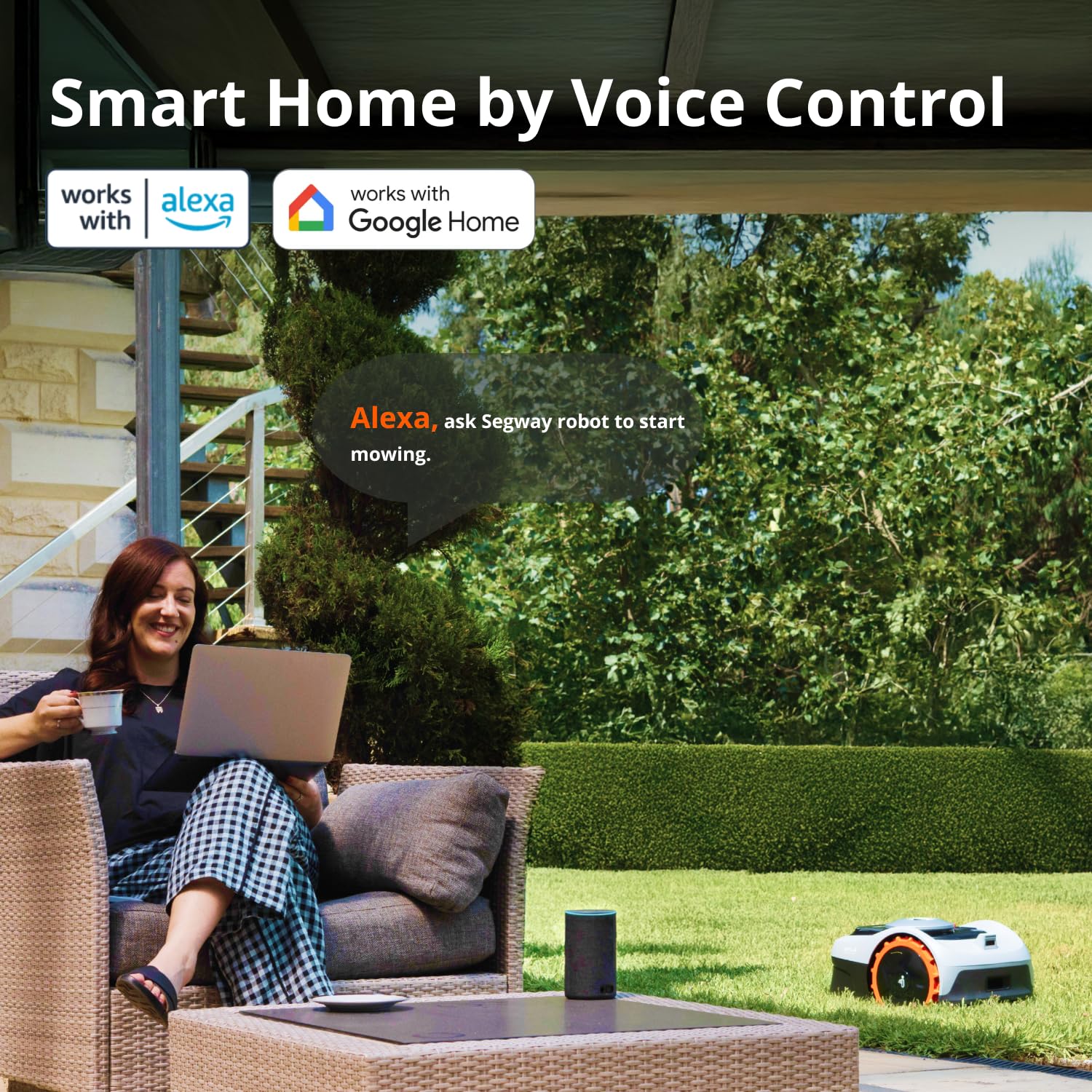 Segway Navimow i105N Robot Lawn Mower Perimeter Wire Free 1/8 Acre RTK+Vision Robotic Lawnmower, AI-Assisted Mapping, Virtual Boundary, APP Control, 58dB(A) Quiet, Multi-Zone Management - Image 3