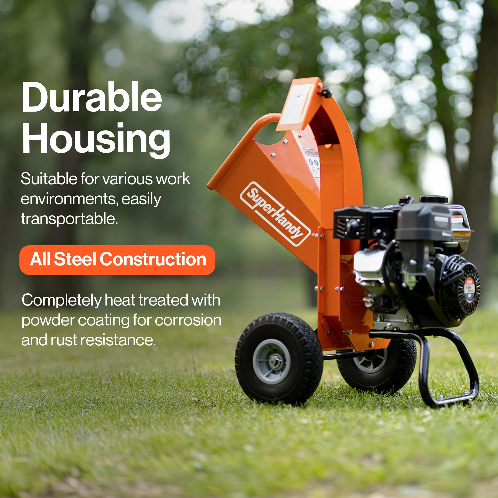 SuperHandy Mini Wood Chipper Shredder Mulcher Heavy Duty 7HP Compact Design 3" Inch Max Capacity - Image 5