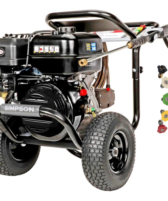 Simpson 4400 PSI Gas Pressure Washer, 4.0 GPM Commercial Power Washer, Cold Water, 50' Hose, PowerShot, 49-State Compliant (PS60843)