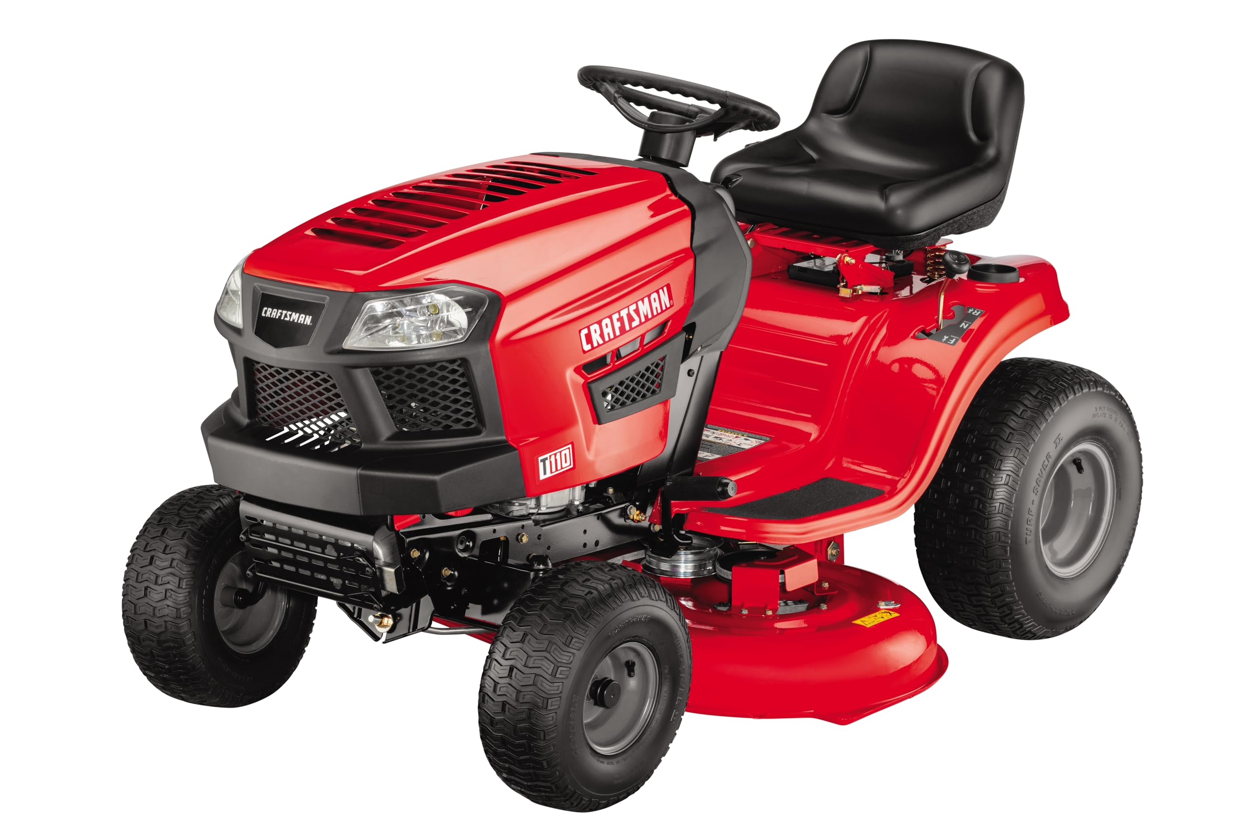 Craftsman 42" Gas Riding Lawn Mower with 17.5 HP* Briggs and Stratton Single-Cylinder Engine, Gas Lawn Tractor with 7-Speed Transmission, Red/Black